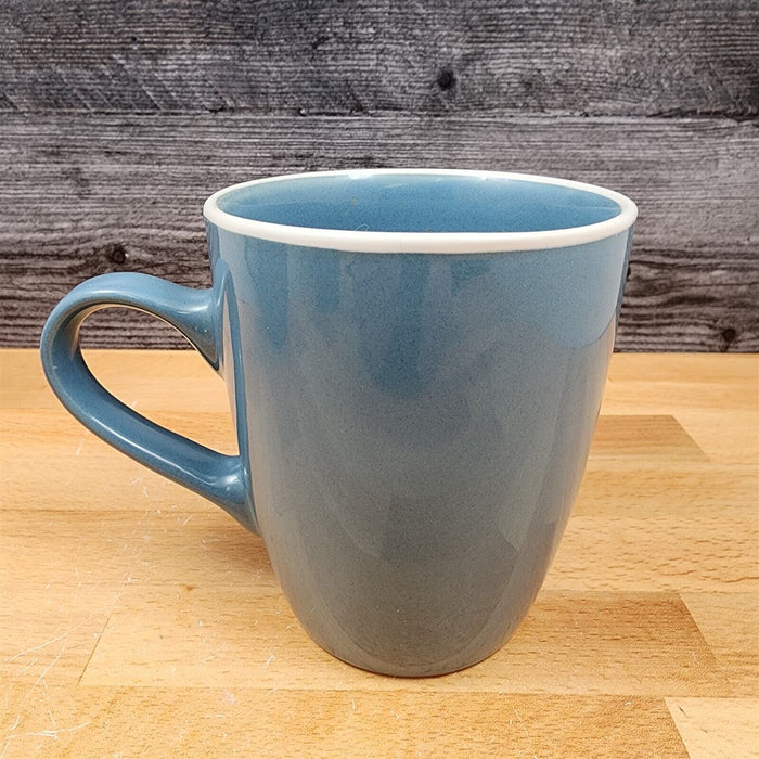Mainstays Coffee Tea Cup Set of 3 Mugs in Blue with White Trim 16oz