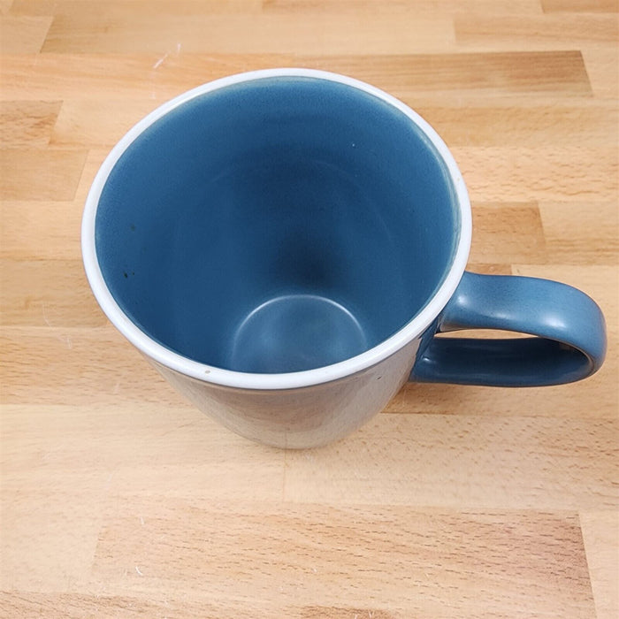 Mainstays Coffee Tea Cup Set of 3 Mugs in Blue with White Trim 16oz