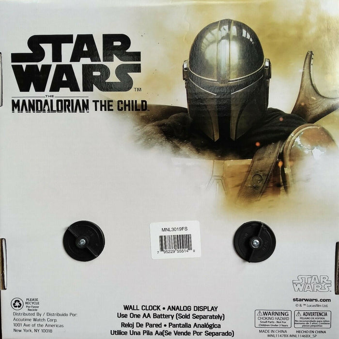 Mandalorian The Child Grogu Baby Yoda Wall Clock Star Wars Decor 9 3/4" Analog