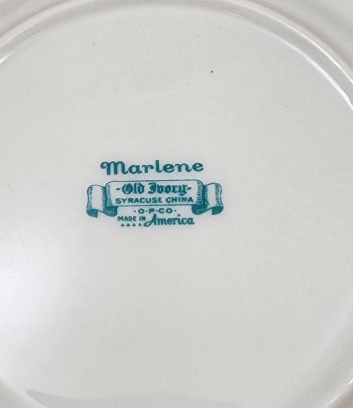 Marlene by Syracuse Dinner Plate 9 3/4" Set of 4 Ceramic Old Ivory Made In USA