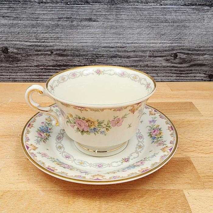 Marlene by Syracuse Footed Tea Cup & Saucer Set of 4 Mug Old Ivory Made In USA