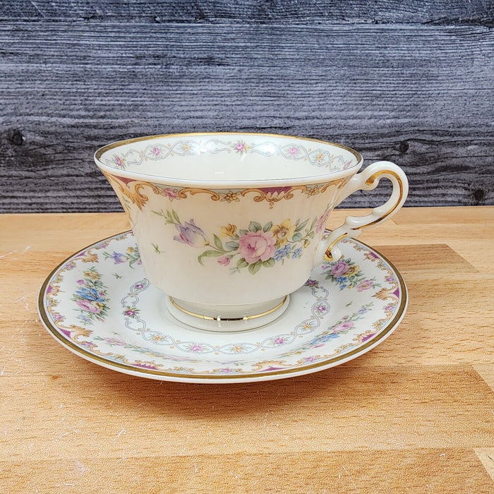 Marlene by Syracuse Footed Tea Cup & Saucer Set of 4 Mug Old Ivory Made In USA
