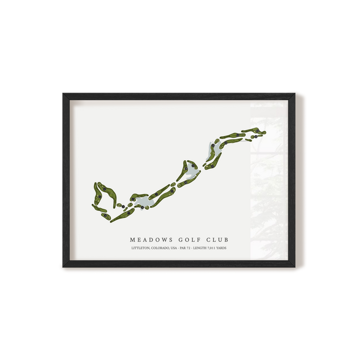 Meadows Golf Club | Golf Course Map | Black Frame