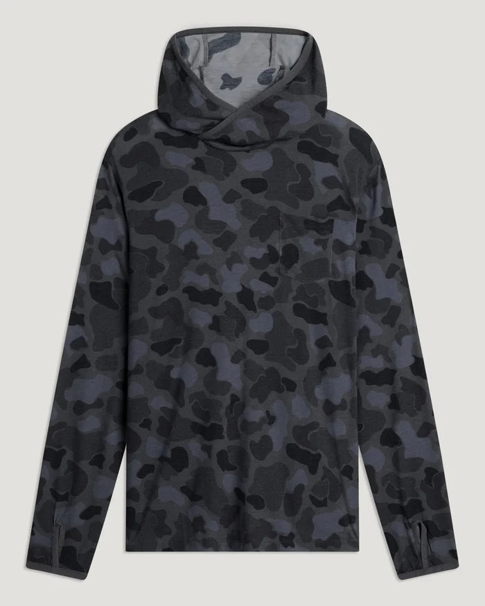 Bamboo Lightweight Hoodie Vintage Black Camo