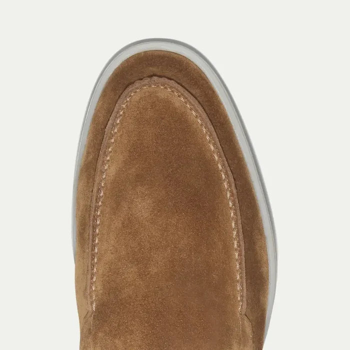 MEN’S REFINED SUEDE LOAFER - Cognac White Sole