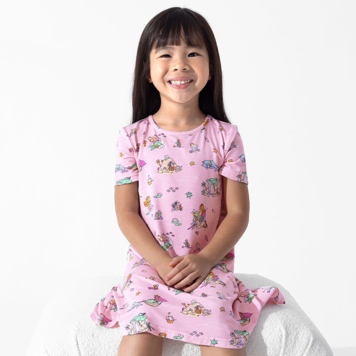 Mermaid Lagoon Bamboo Girls' Short Sleeve Dress