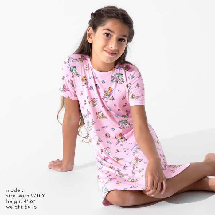 Mermaid Lagoon Bamboo Girls' Short Sleeve Dress