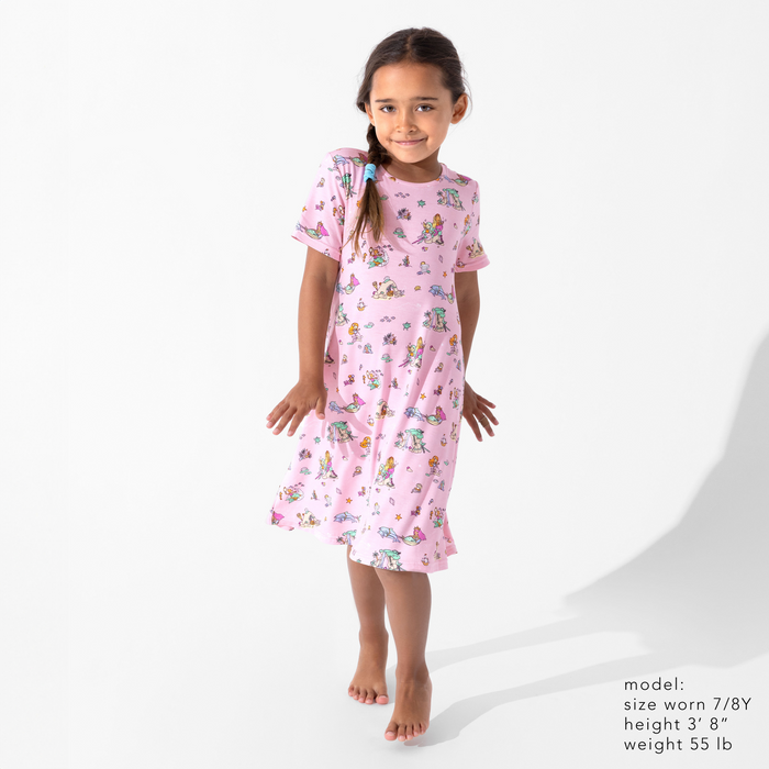 Mermaid Lagoon Bamboo Girls' Short Sleeve Dress
