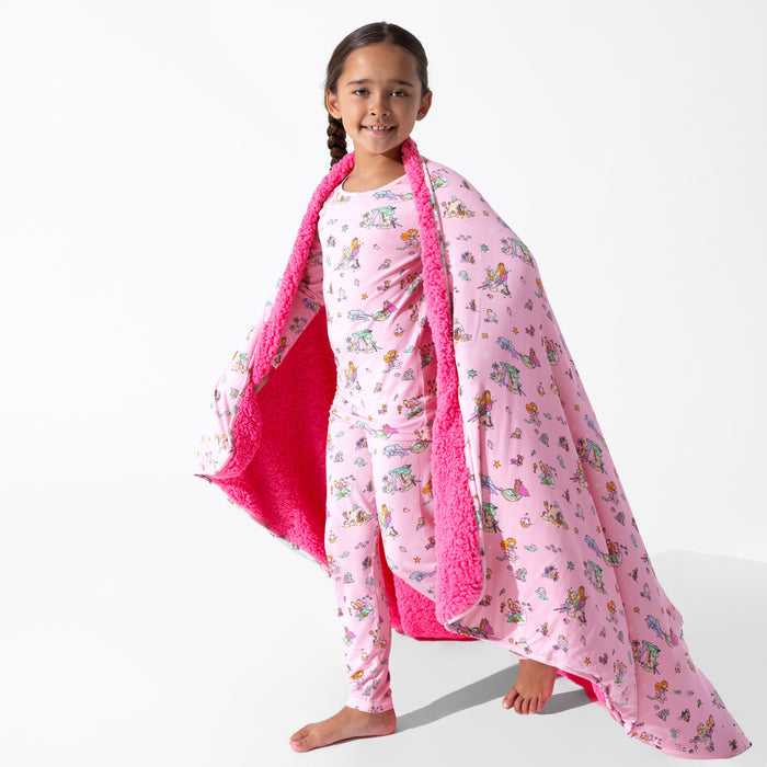 Mermaid Lagoon Bamboo Sherpa Blanket