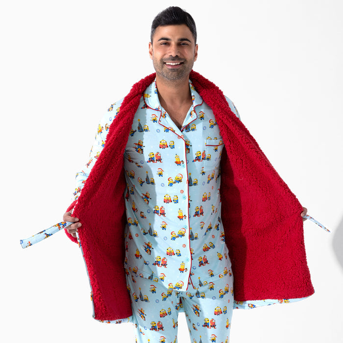 Merry Minions Holiday Adult Bamboo Sherpa Bathrobe