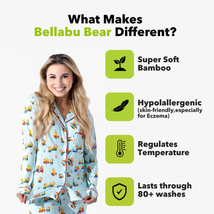 Merry Minions Holiday Adult Bamboo Sherpa Bathrobe