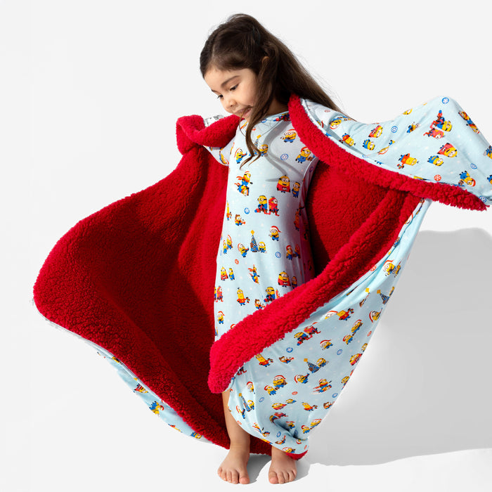 Merry Minions Holiday Bamboo Sherpa Blanket