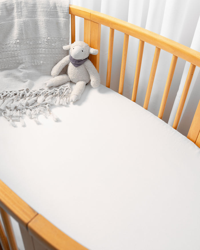 Milk White Bamboo Crib Sheet