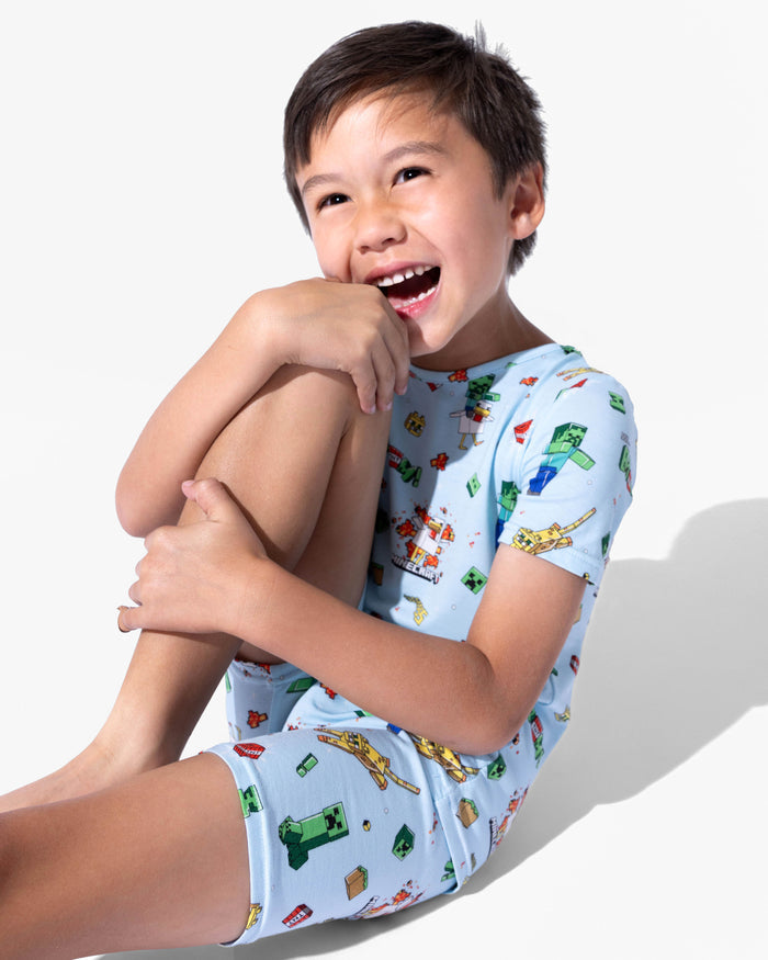 Minecraft: Chicken Jockey Bamboo Kids Pajama Short Set