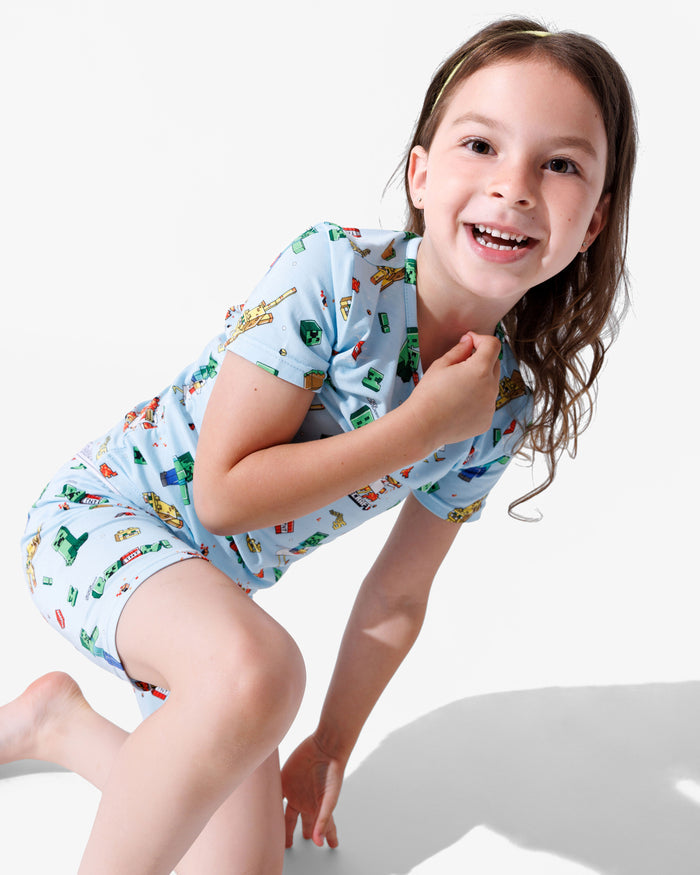 Minecraft: Chicken Jockey Bamboo Kids Pajama Short Set
