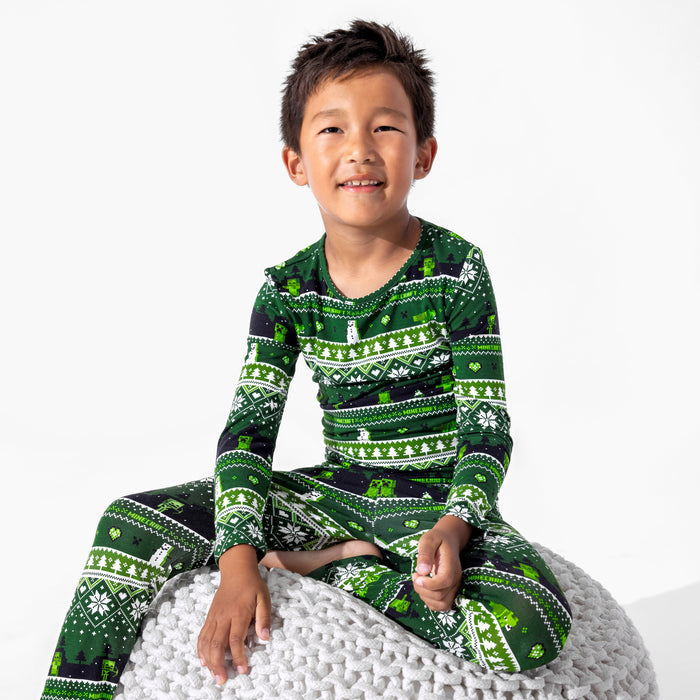 Minecraft: Creeper Holiday Bamboo Kids Pajamas