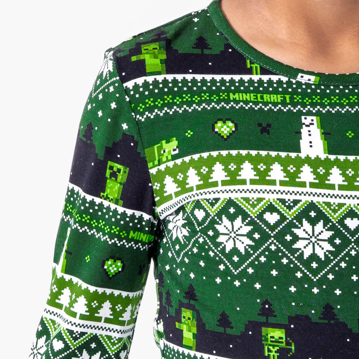 Minecraft: Creeper Holiday Bamboo Kids Pajamas