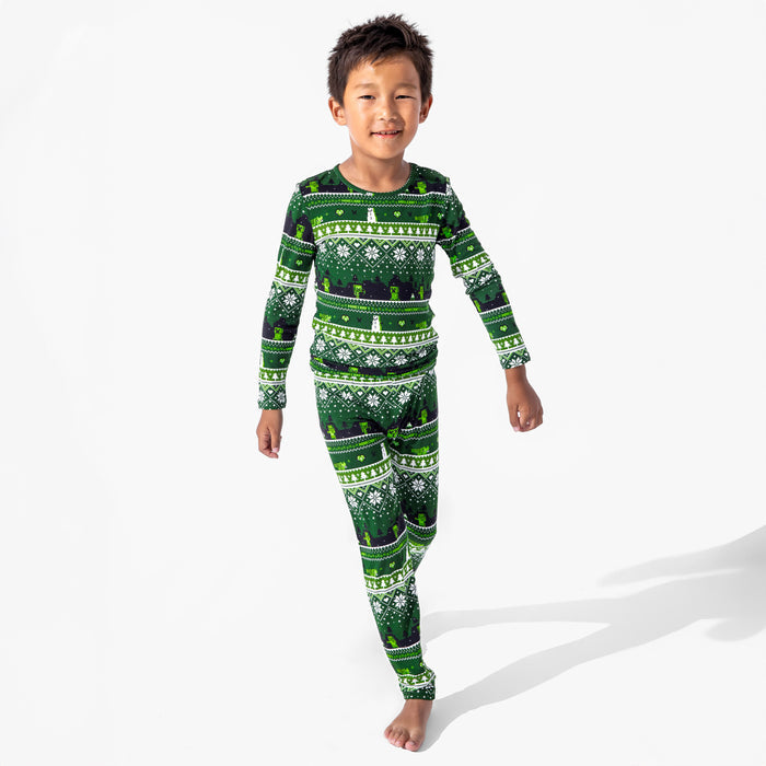 Minecraft: Creeper Holiday Bamboo Kids Pajamas