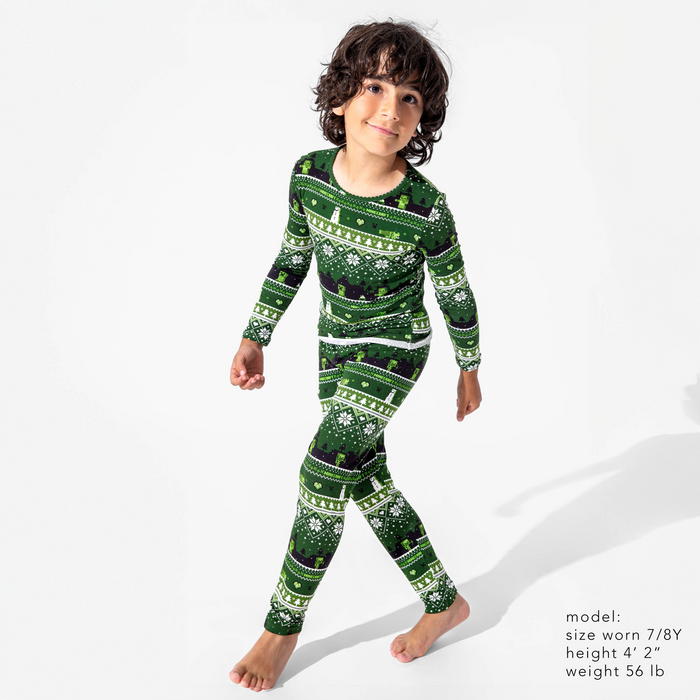 Minecraft: Creeper Holiday Bamboo Kids Pajamas