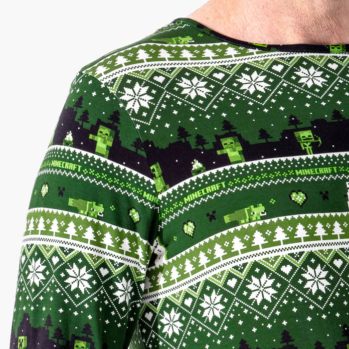 Minecraft: Creeper Holiday Bamboo Men's Pajama Set