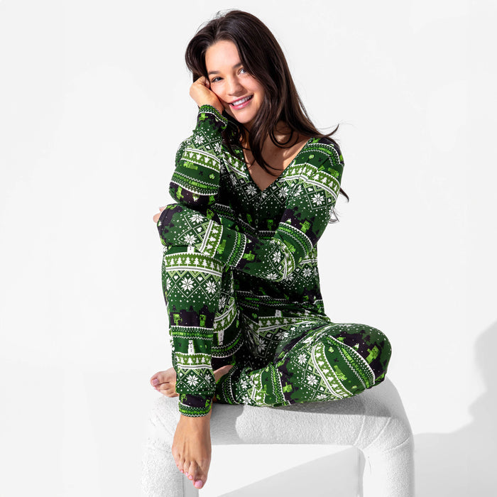 Minecraft: Creeper Holiday Bamboo Women's Pajama Set