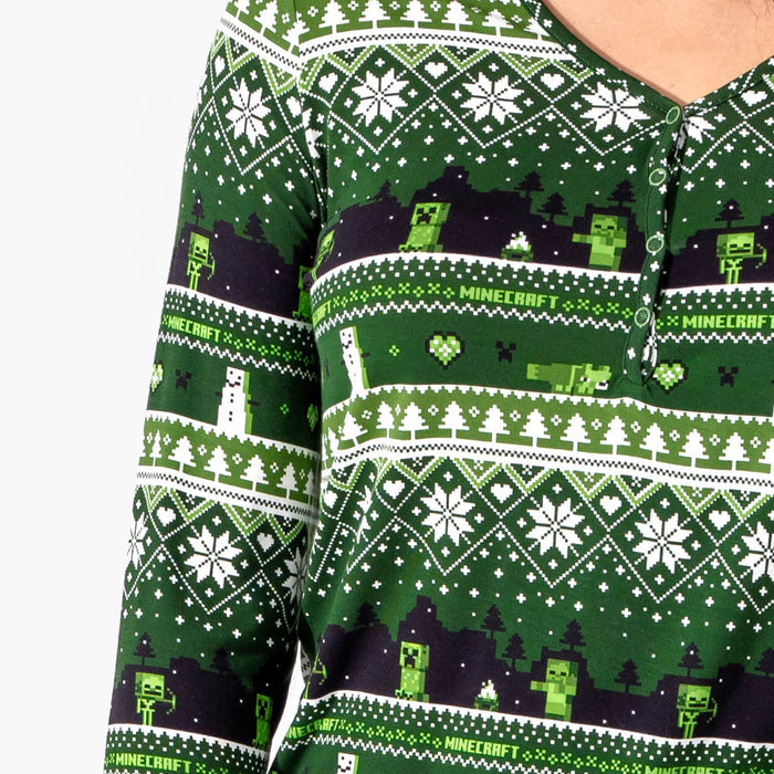 Minecraft: Creeper Holiday Bamboo Women's Pajama Set