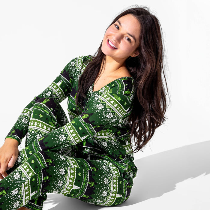 Minecraft: Creeper Holiday Bamboo Women's Pajama Set