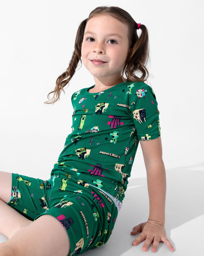 Minecraft: Midnight Mobs Bamboo Kids Pajama Short Set