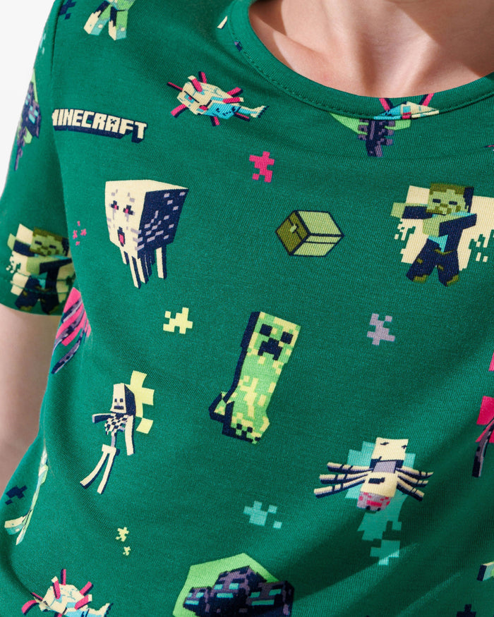 Minecraft: Midnight Mobs Bamboo Kids Pajama Short Set