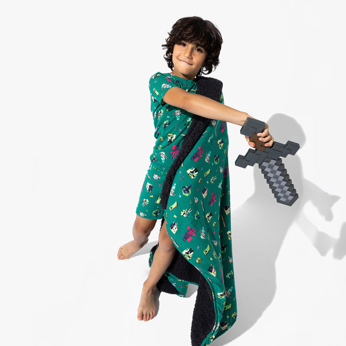 Minecraft: Midnight Mobs Bamboo Kids Pajama Short Set