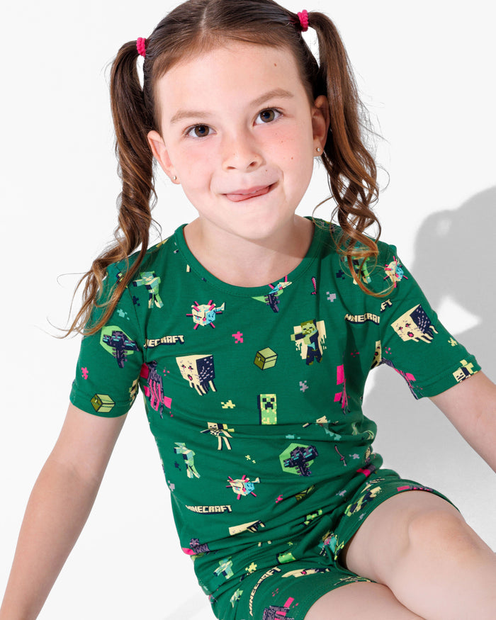 Minecraft: Midnight Mobs Bamboo Kids Pajama Short Set