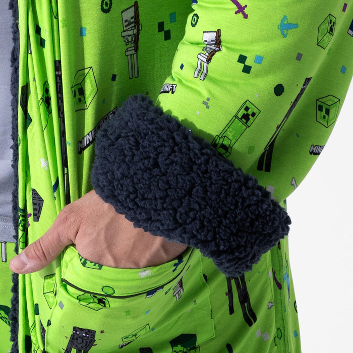 Minecraft: Mob Squad Bamboo Adult Sherpa Bathrobe