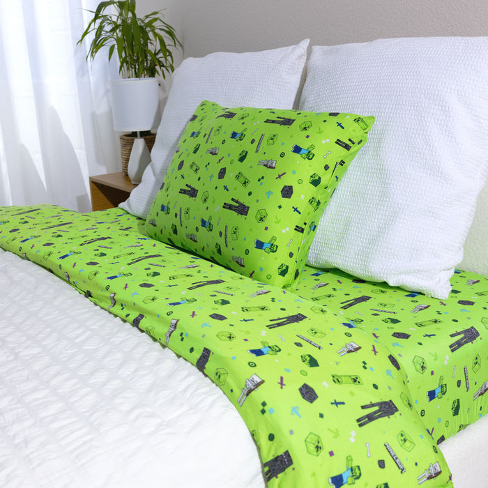 Minecraft: Mob Squad Bamboo Bed Sheet Set