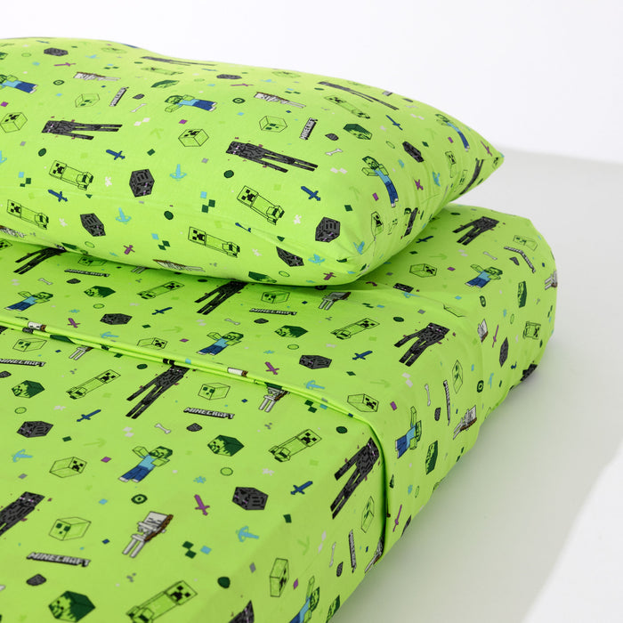 Minecraft: Mob Squad Bamboo Bed Sheet Set