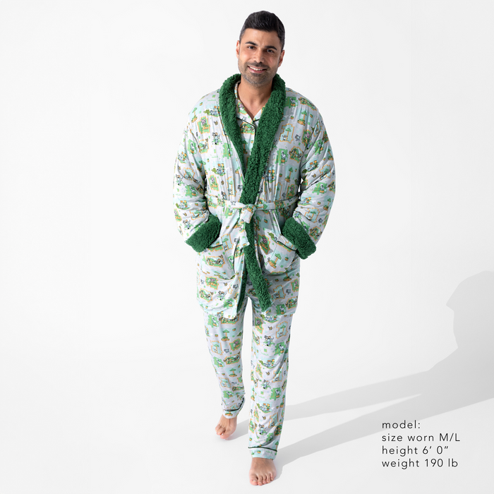 Minecraft: Overworld Dreams bamboo Adult Sherpa Bathrobe