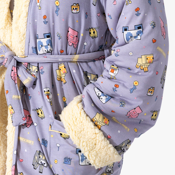 Minecraft: Pixel Pals Bamboo Adult Sherpa Bathrobe