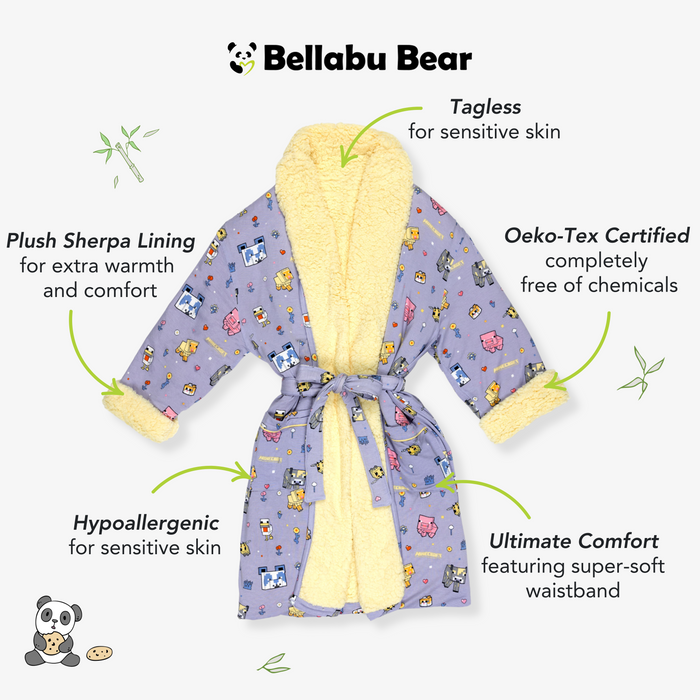 Minecraft: Pixel Pals Bamboo Adult Sherpa Bathrobe