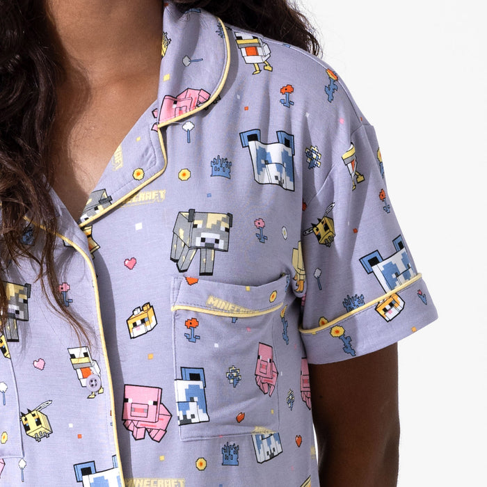 Minecraft: Pixel Pals Bamboo Women's Pajama Short Set