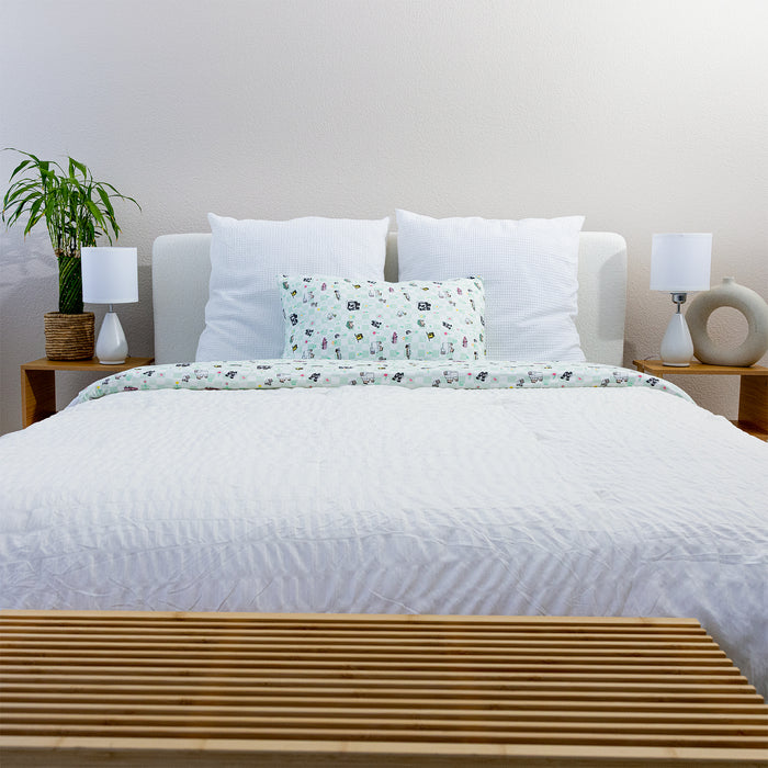 Minecraft: Sleep Repeat Bamboo Bed Sheet Set