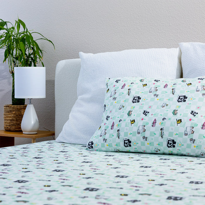 Minecraft: Sleep Repeat Bamboo Bed Sheet Set