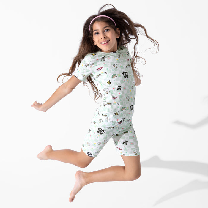 Minecraft: Sleep Repeat Bamboo Kids Pajama Short Set