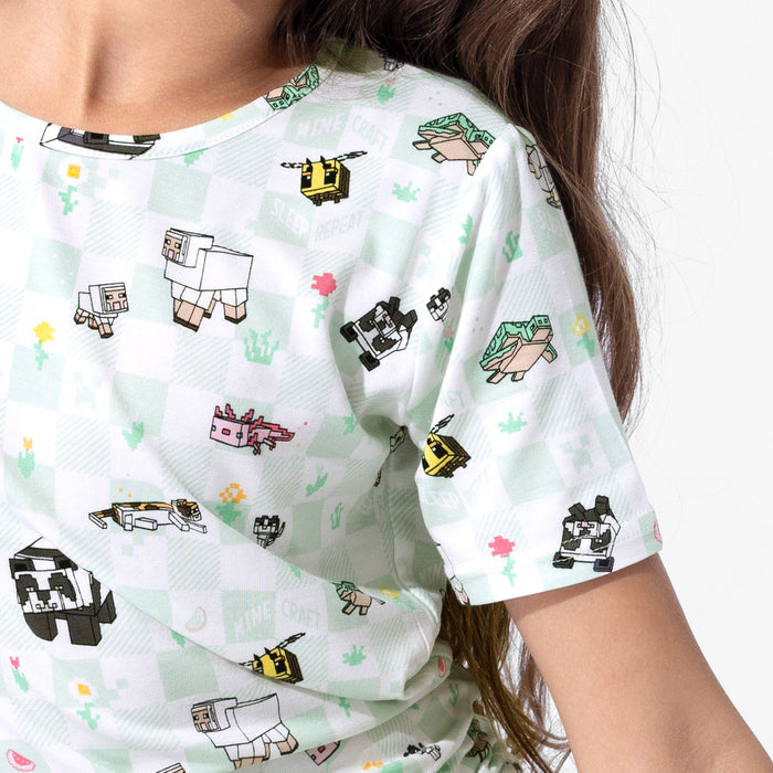 Minecraft: Sleep Repeat Bamboo Kids Pajama Short Set