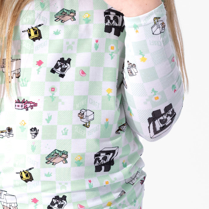 Minecraft: Sleep Repeat Bamboo Kids Pajamas