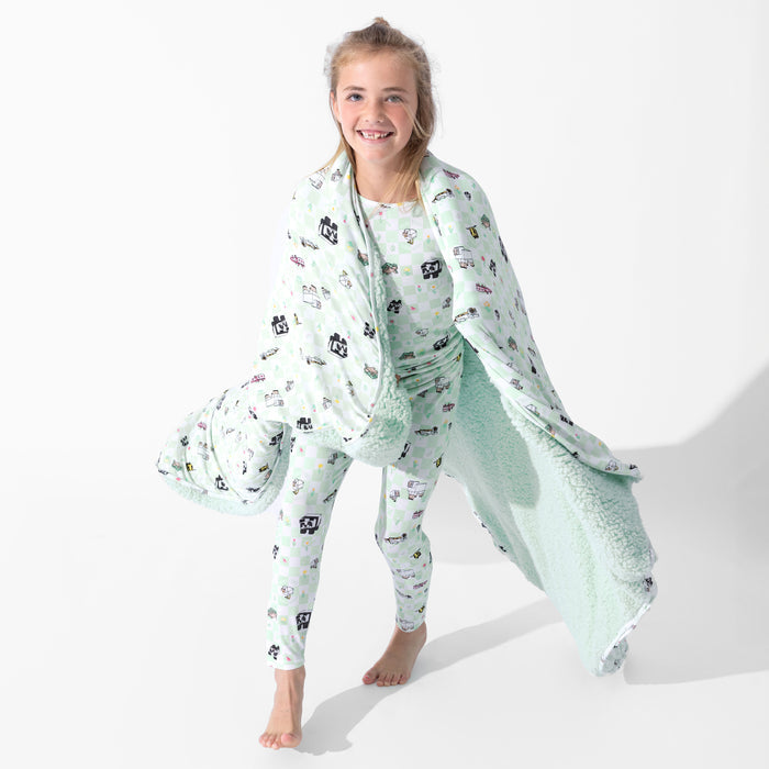 Minecraft: Sleep Repeat Bamboo Kids Pajamas