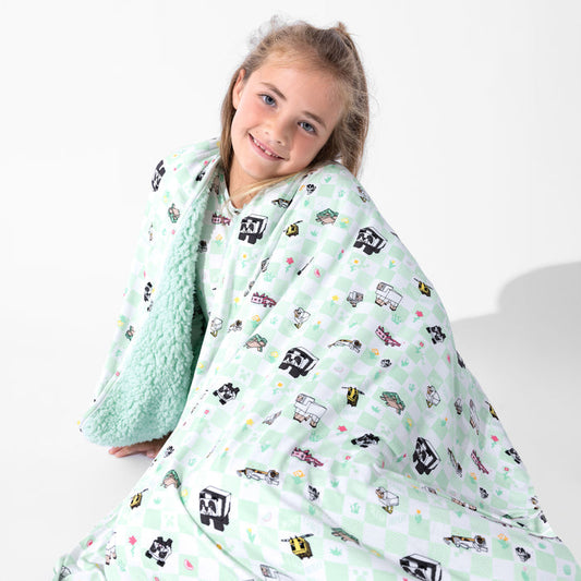 Minecraft: Sleep Repeat Bamboo Sherpa Blanket