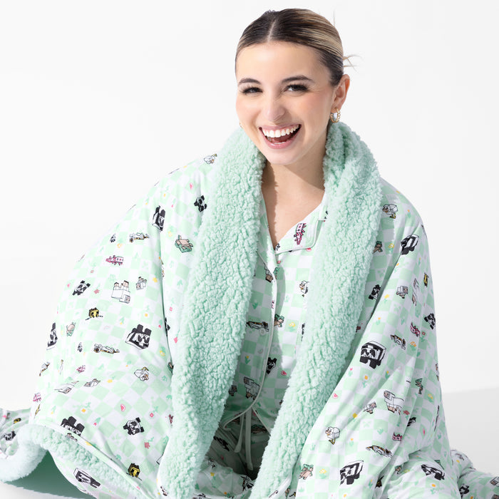 Minecraft: Sleep Repeat Bamboo Women's Pajama Set