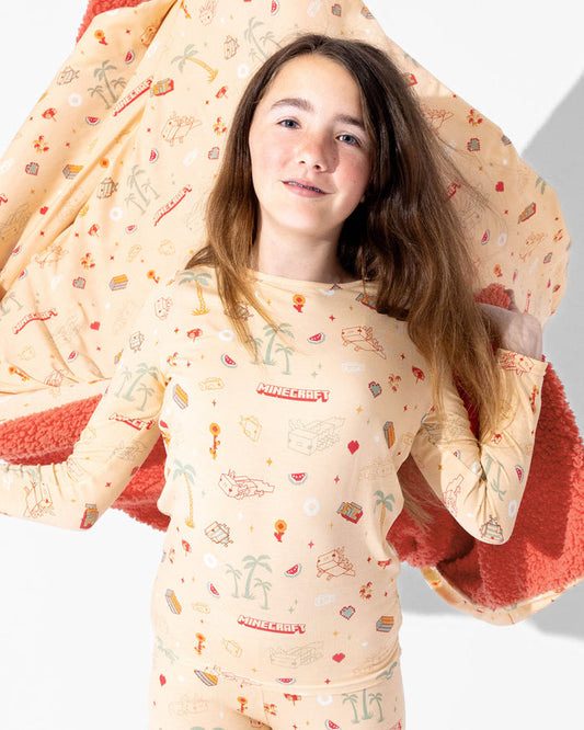 Minecraft: Summer Vibes Bamboo Sherpa Blanket