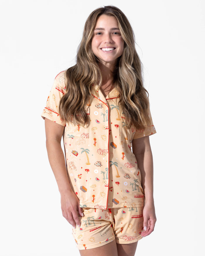 Minecraft: Summer Vibes Bamboo Women's Pajama Shorts Set