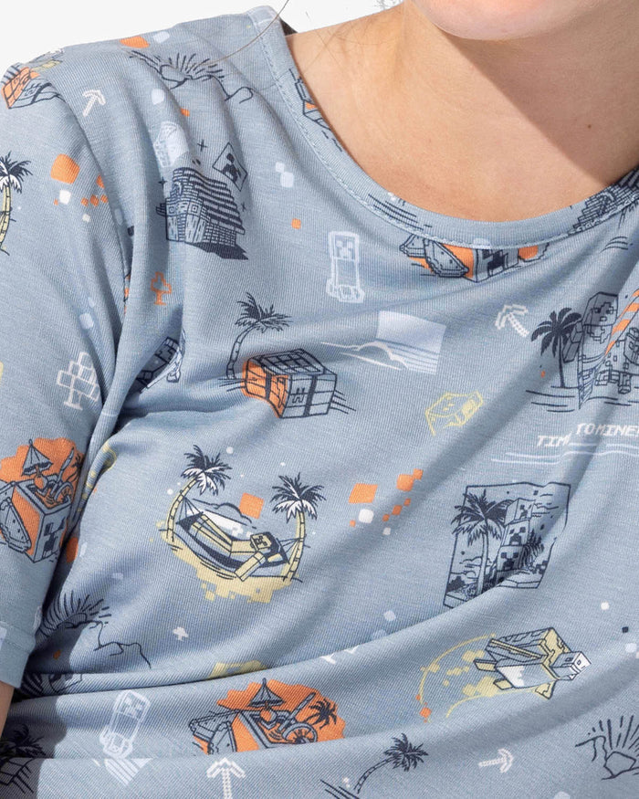 Minecraft: Time to Mine Bamboo Kids Pajama Short Set