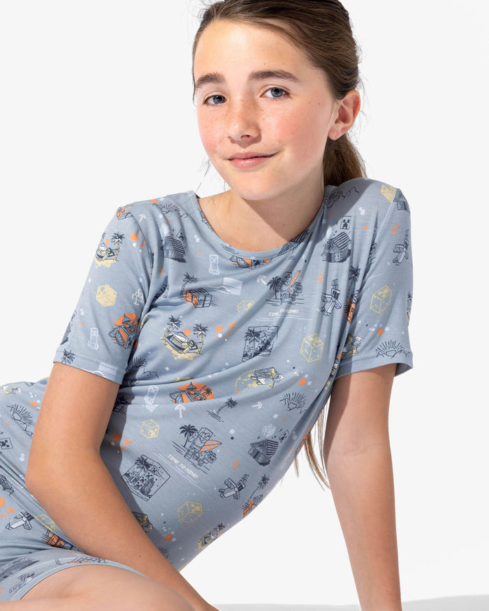 Minecraft: Time to Mine Bamboo Kids Pajama Short Set